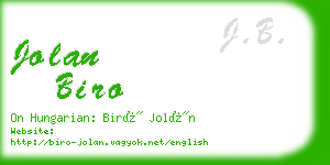 jolan biro business card